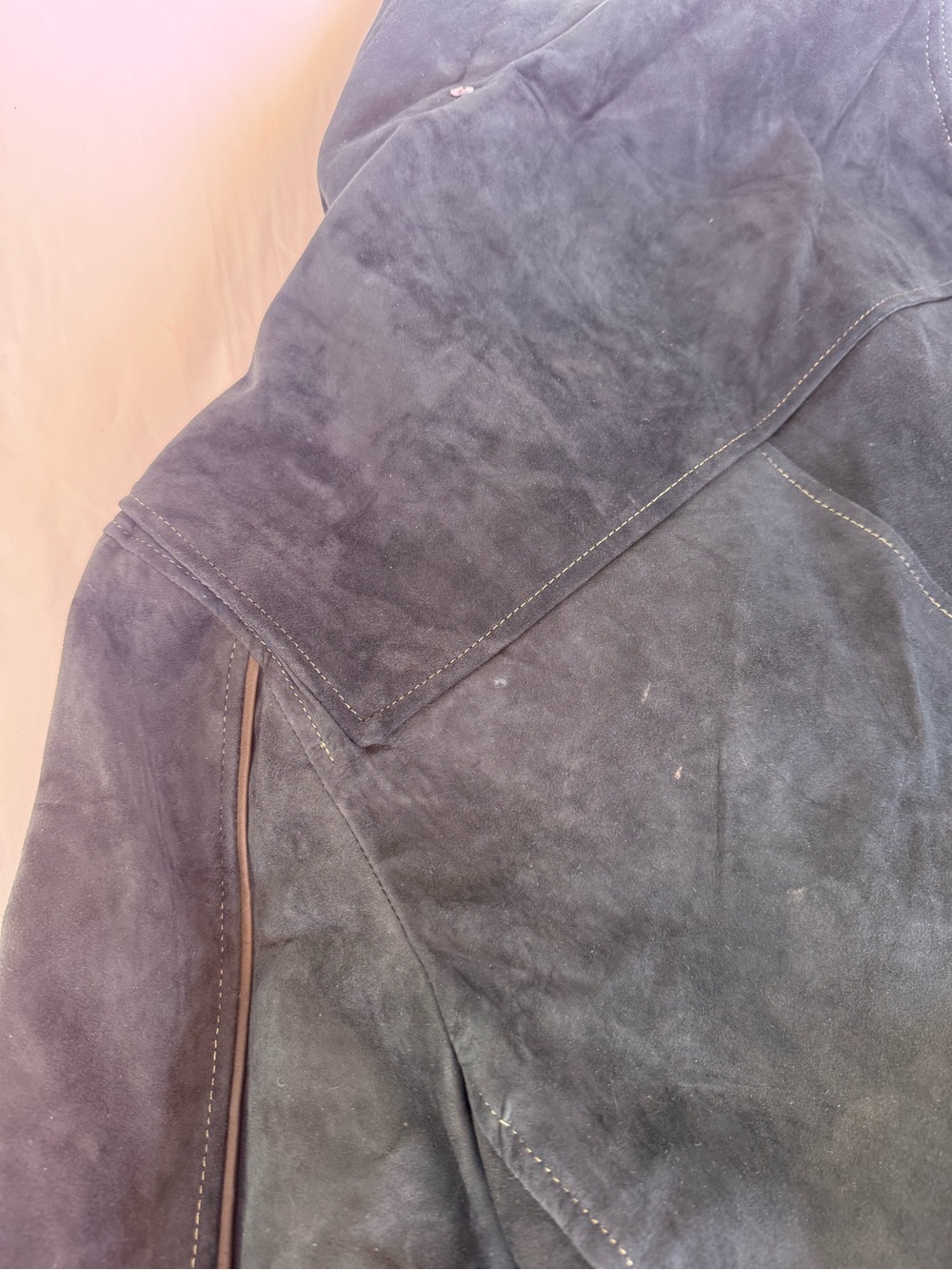 Men's Forest Green Suede Toggle Coat - Picture 8 of 15